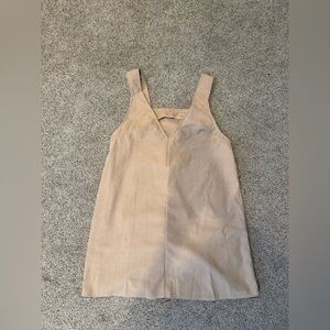 Sleeveless Ribbed Mini Dress in Light Beige